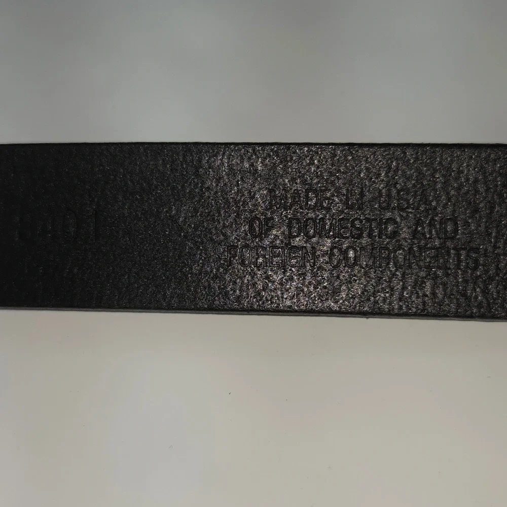 Genuine‎ Leather Basketweave Belt Mens 36 Black Embossed Made in USA 8401